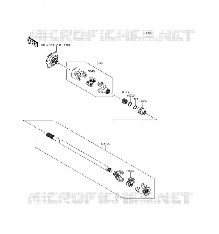 DRIVE SHAFT(H&Eacute;LICE) Kawasaki SSV 800 2017 TERYX 4  KRT800FHF