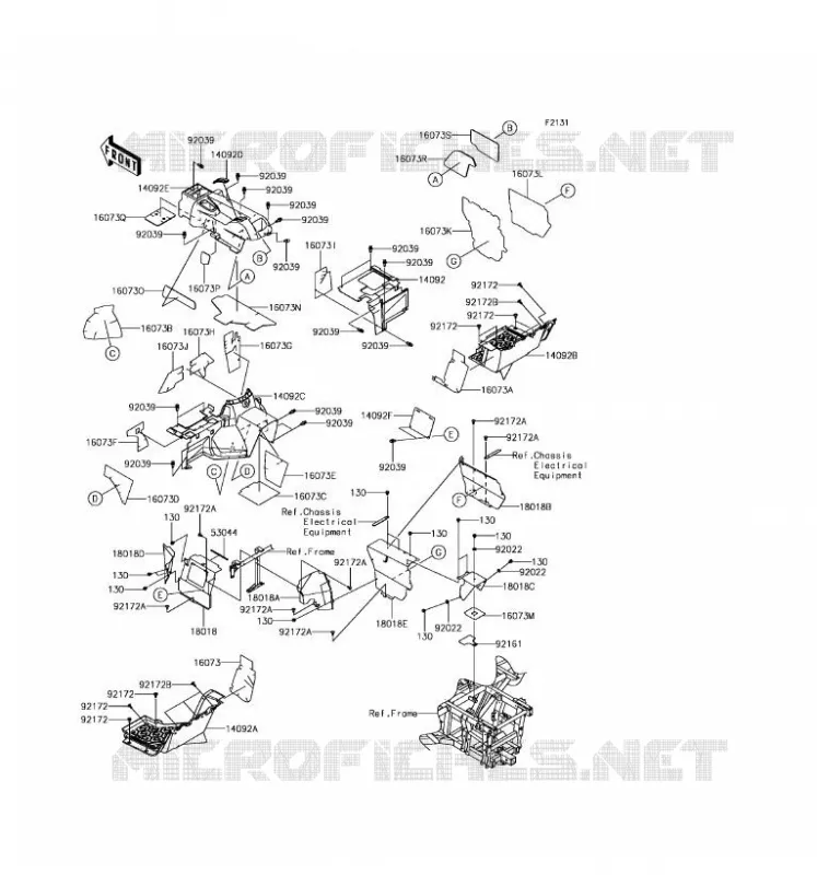 FRAME PARTS(ARRI&Egrave;RE) Kawasaki SSV 800 2016 TERYX 4 LE  KRT800GGF