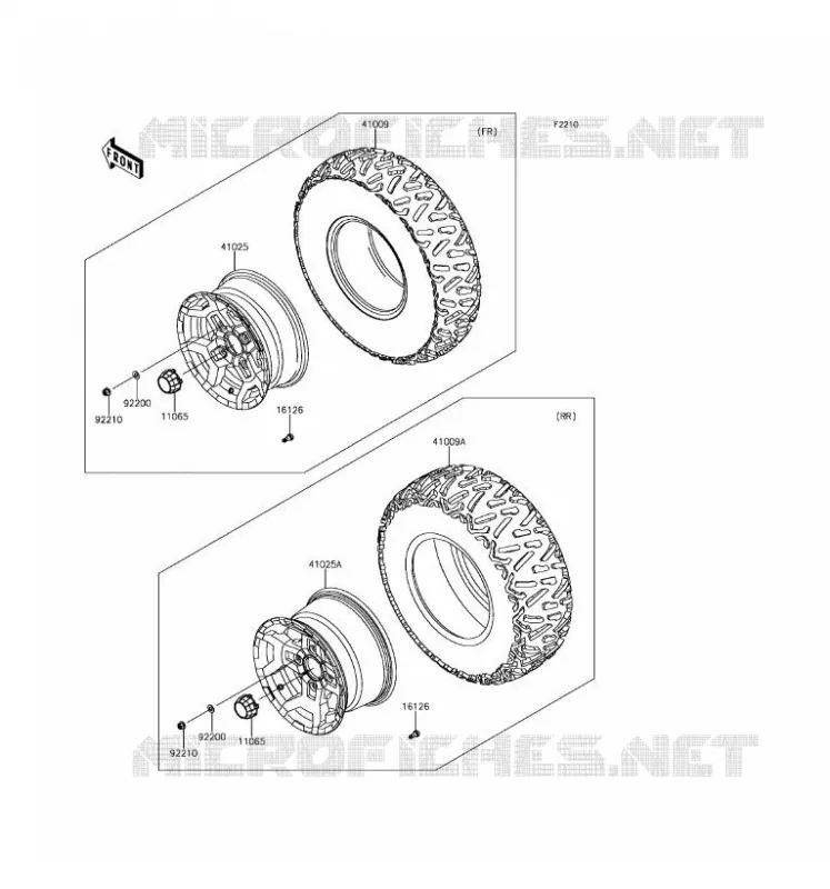 WHEELS - TIRES Kawasaki SSV 800 2016 TERYX 4 LE  KRT800GGF
