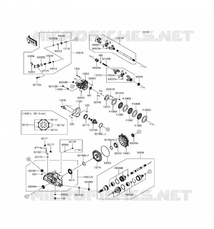 DRIVE SHAFT(ARRI&Egrave;RE) Kawasaki SSV 800 2016 TERYX 4 LE  KRT800GGF