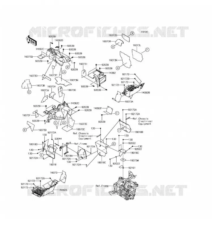 FRAME PARTS(ARRI&Egrave;RE) Kawasaki SSV 800 2017 TERYX 4 LE  KRT800GHF