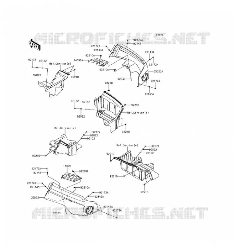REAR FENDER Kawasaki SSV 800 2017 TERYX 4 LE  KRT800GHF