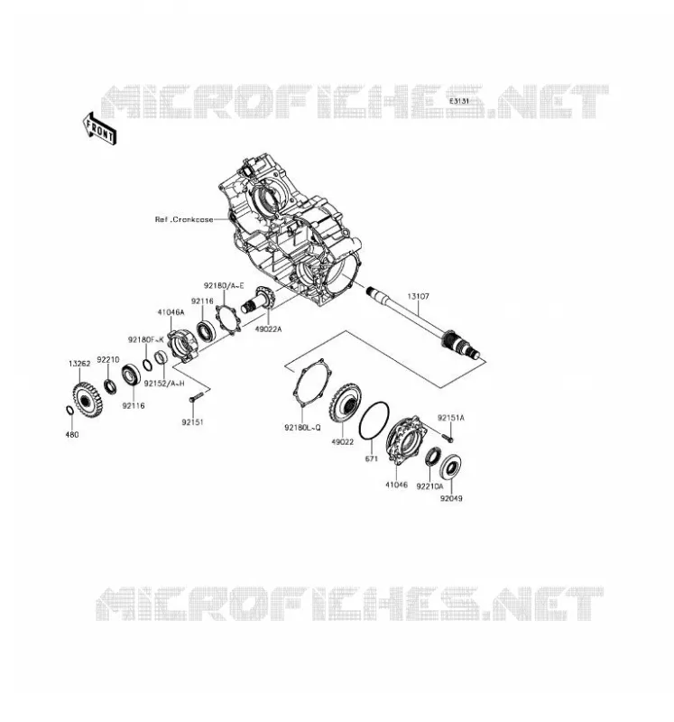 FRONT GEAR Kawasaki SSV 800 2017 TERYX 4 LE  KRT800GHF