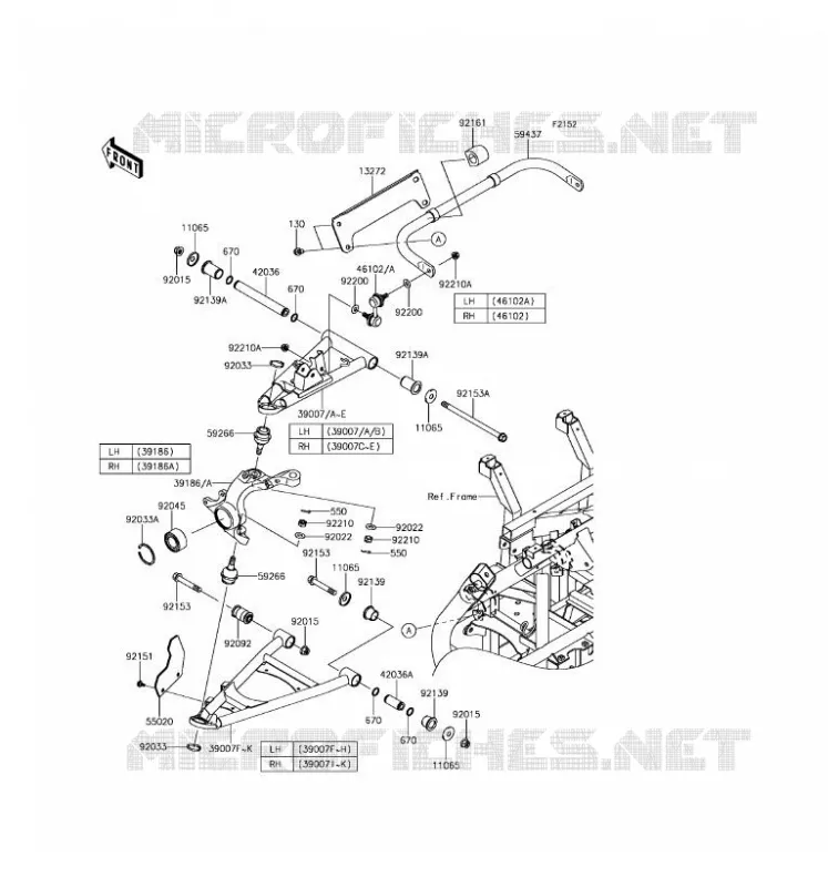 FRONT SUSPENSION - SHOCK ABSORBER Kawasaki SSV 800 2017 TERYX 4 LE  KRT800GHF