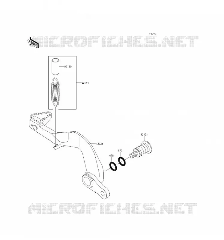 BRAKE PEDAL Kawasaki TOUT-TERRAIN 100 2016 KX100  KX100FGF
