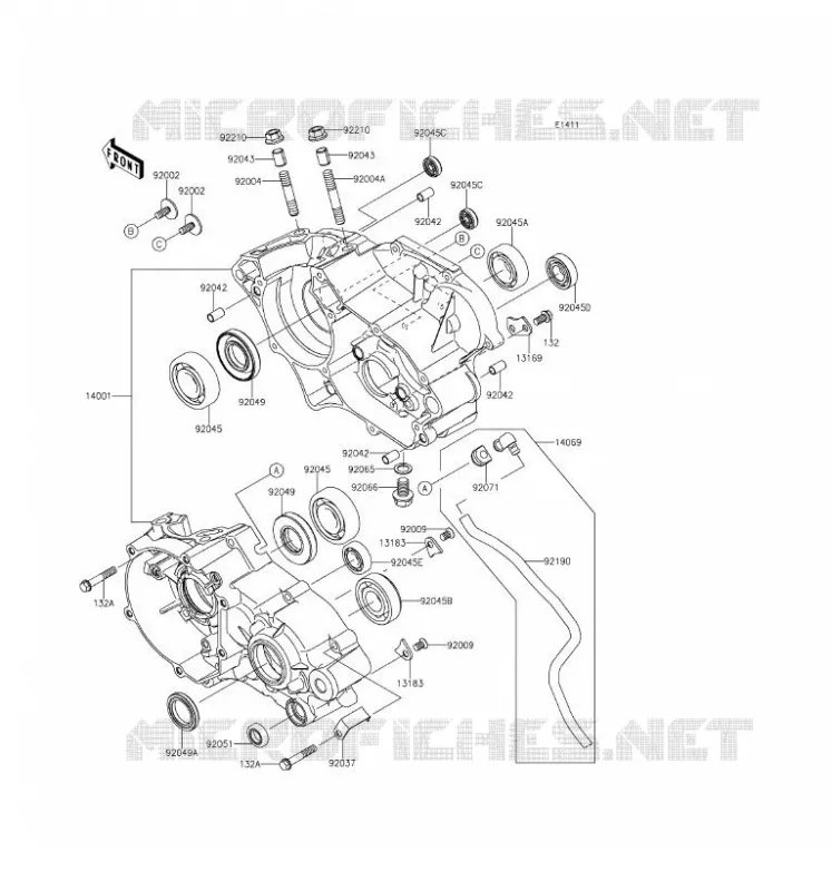 CRANKCASE(S) Kawasaki TOUT-TERRAIN 100 2016 KX100  KX100FGF