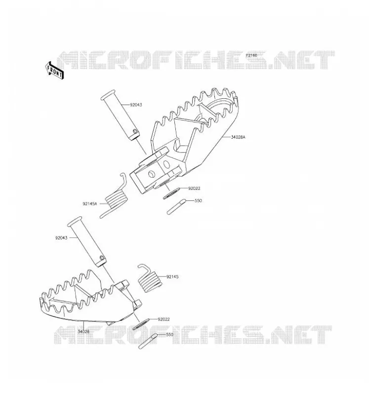 FOOTREST Kawasaki TOUT-TERRAIN 100 2017 KX100  KX100FHF
