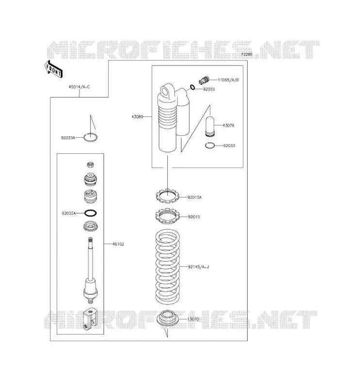 SUSPENSION - SHOCK ABSORBER Kawasaki TOUT-TERRAIN 100 2017 KX100  KX100FHF