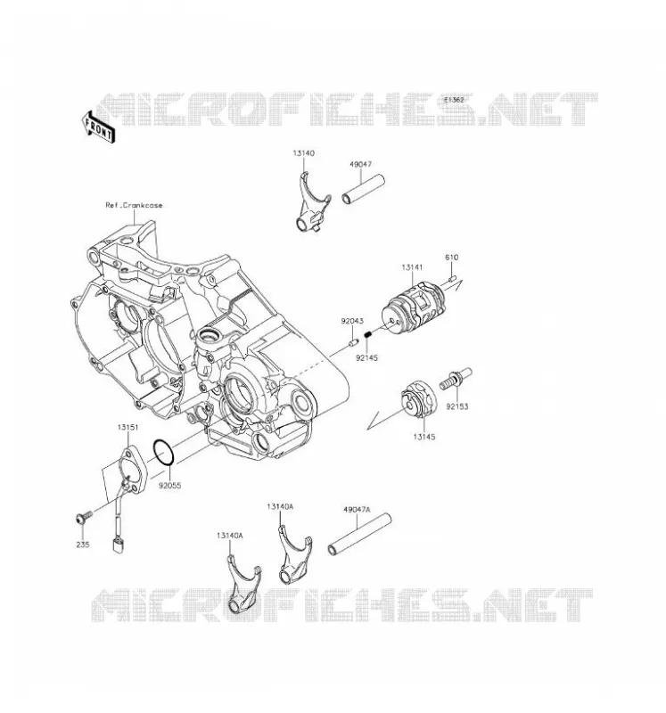 GEAR CHANGE DRUM - SHIFT FORKS Kawasaki TOUT-TERRAIN 450 2017 KX450F  KX450HHF