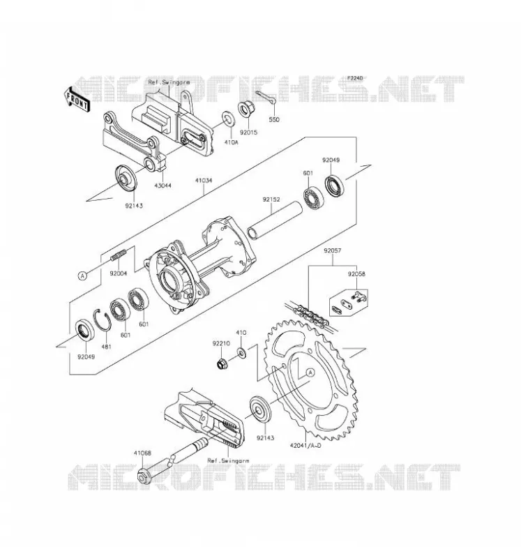 REAR HUB Kawasaki TOUT-TERRAIN 85 2017 KX85 II  KX85DHF