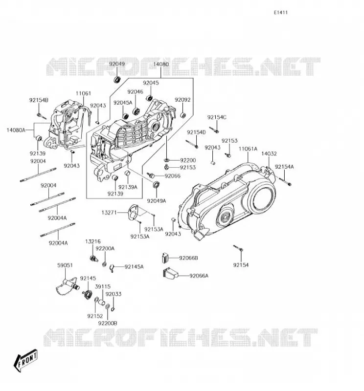 CRANKCASE(S) Kawasaki QUAD 90 2017 KFX90  KSF90AHS
