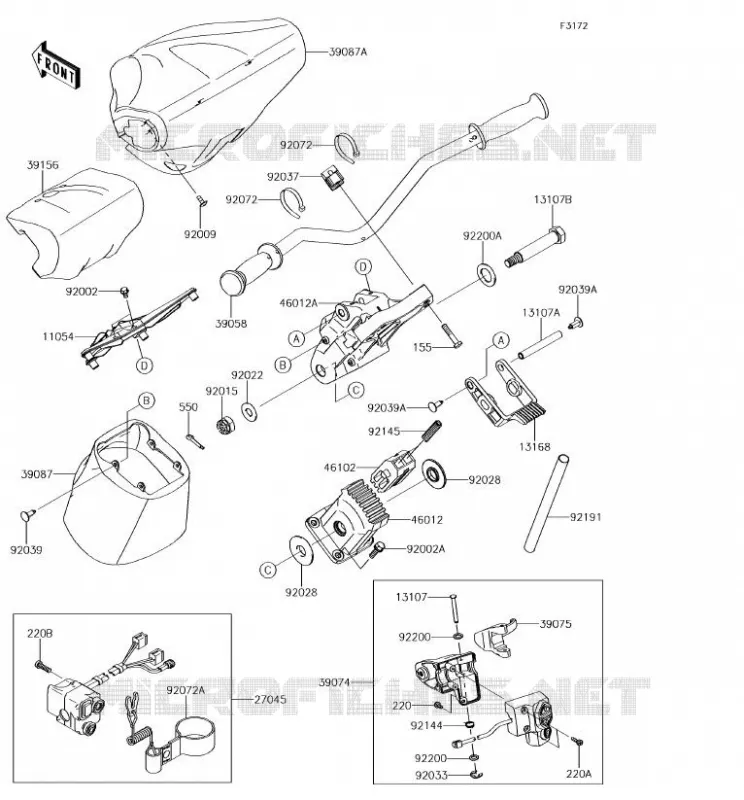 HANDLEBAR Kawasaki JET SKI 1500 2017 JET SKI ULTRA 310X SE  JT1500PHF