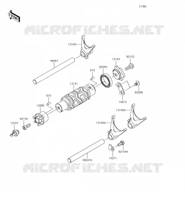 GEAR CHANGE DRUM - SHIFT FORKS Kawasaki MOTOS 650 2018 VERSYS 650  KLE650FJFA