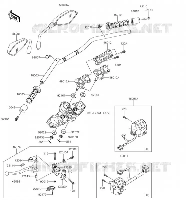 HANDLEBAR Kawasaki MOTOS 650 2018 VERSYS 650  KLE650FJFA