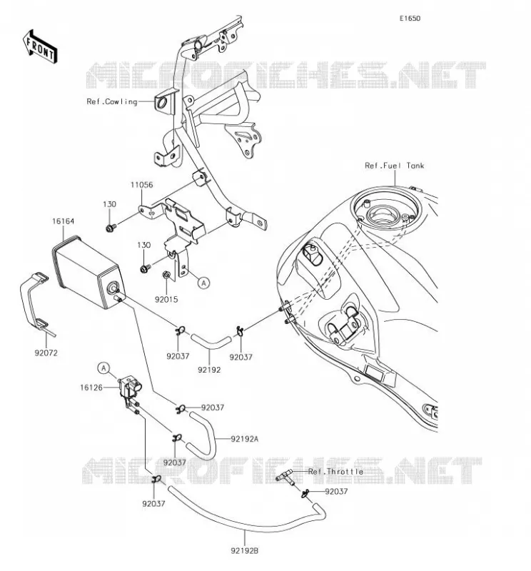 FUEL EVAPORATION SYSTEM Kawasaki MOTOS 650 2018 VERSYS 650  KLE650FJFA