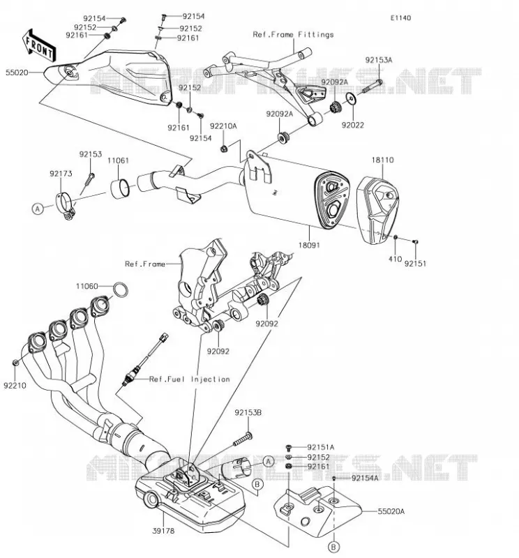 EXHAUST Kawasaki MOTOS 1000 2018 VERSYS 1000  KLZ1000BJF