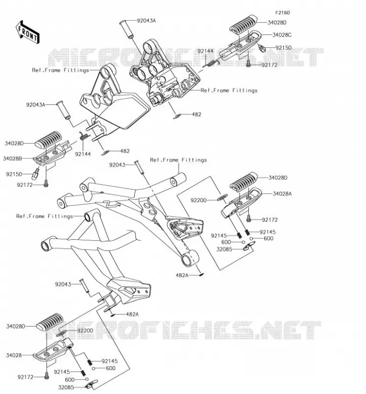 FOOTREST Kawasaki MOTOS 1000 2018 VERSYS 1000  KLZ1000BJF