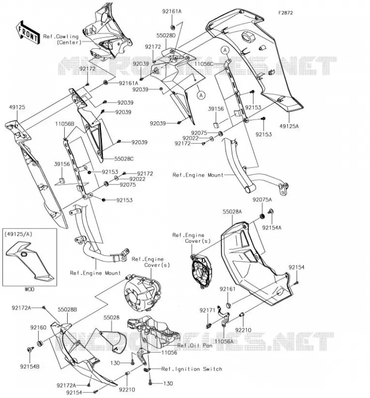 LOWER COWLING Kawasaki MOTOS 1000 2018 VERSYS 1000  KLZ1000BJF