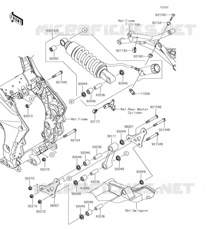 SUSPENSION - SHOCK ABSORBER Kawasaki MOTOS 1000 2018 VERSYS 1000  KLZ1000BJF