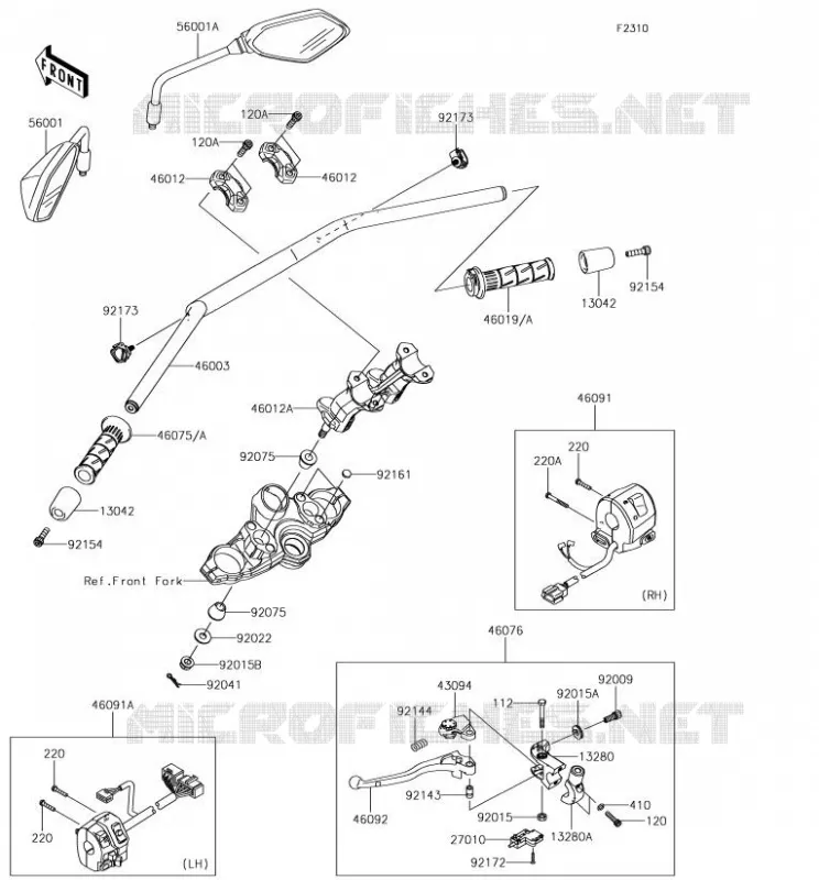 HANDLEBAR Kawasaki MOTOS 1000 2018 VERSYS 1000  KLZ1000BJF