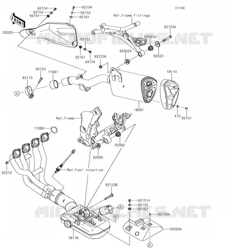 EXHAUST Kawasaki MOTOS 1000 2018 VERSYS 1000  KLZ1000BJF