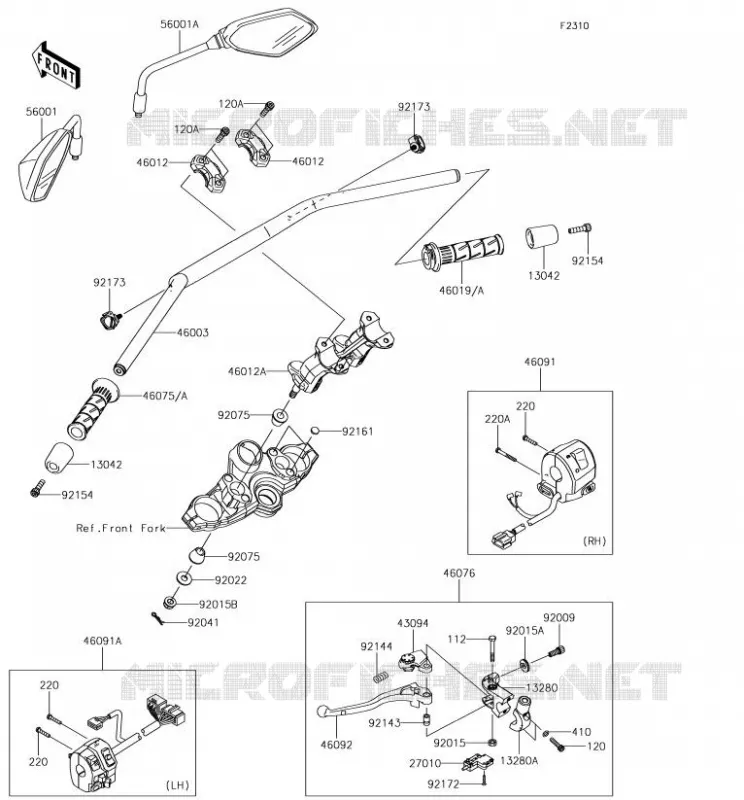 HANDLEBAR Kawasaki MOTOS 1000 2018 VERSYS 1000  KLZ1000BJF