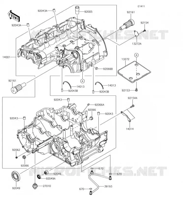 CRANKCASE(S) Kawasaki MOTOS 1000 2018 VERSYS 1000  KLZ1000BJF