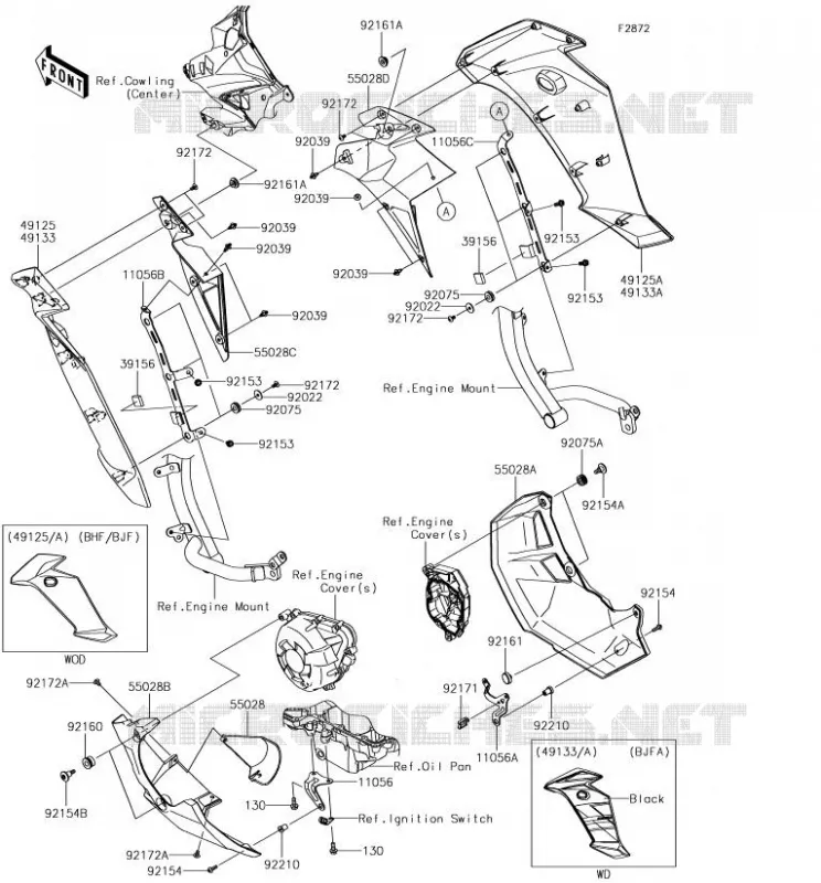 LOWER COWLING Kawasaki MOTOS 1000 2018 VERSYS 1000  KLZ1000BJF