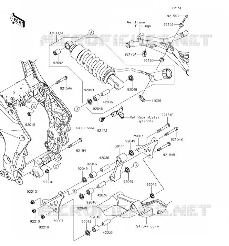 SUSPENSION - SHOCK ABSORBER Kawasaki MOTOS 1000 2018 VERSYS 1000  KLZ1000BJF
