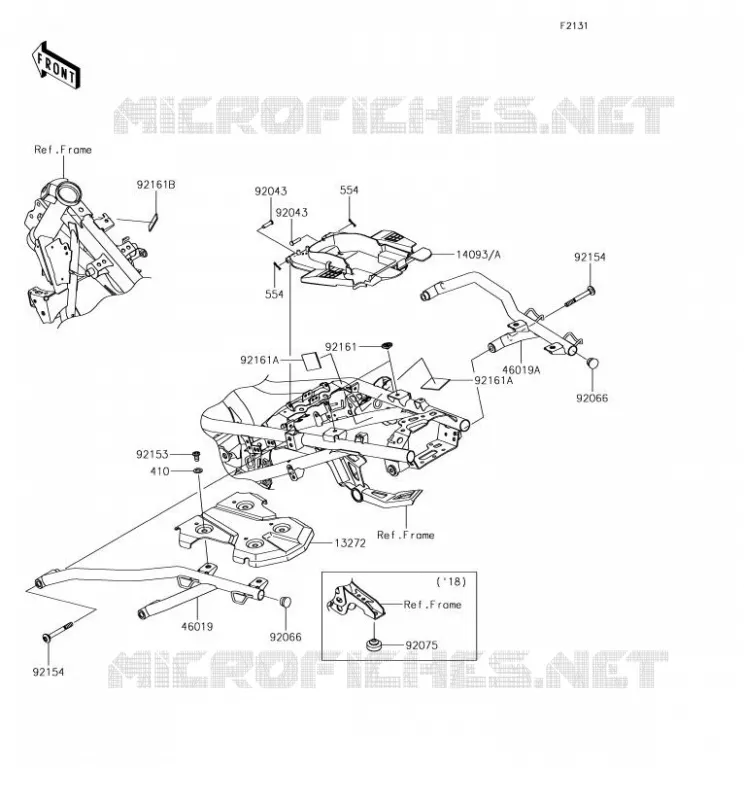 FRAME PARTS (COUVERTURE) Kawasaki MOTOS 300 2018 VERSYS-X 300  KLE300CJF