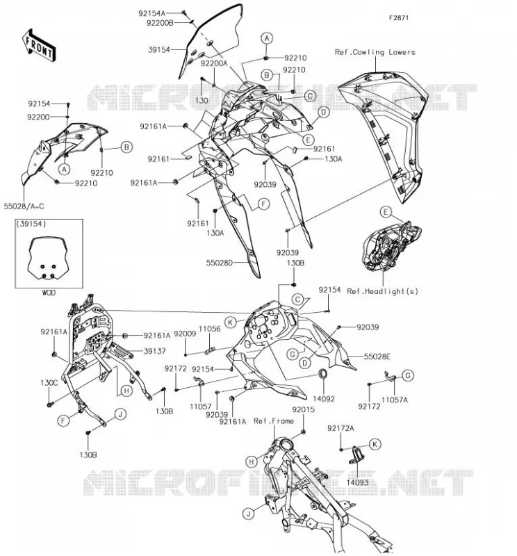 COWLING Kawasaki MOTOS 300 2018 VERSYS-X 300  KLE300CJF