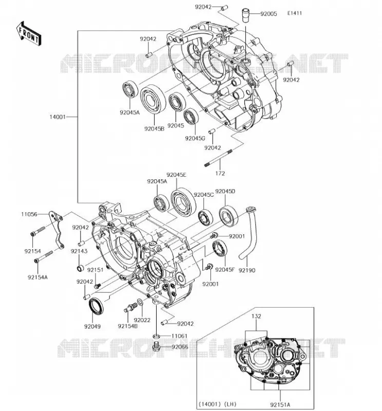 CRANKCASE(S) Kawasaki MOTOS 250 2017 Z250SL  BR250FHF