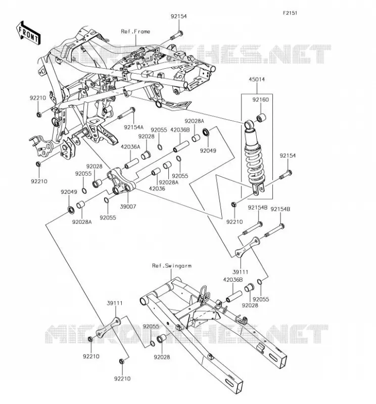 SUSPENSION - SHOCK ABSORBER Kawasaki MOTOS 300 2017 VERSYS-X 300  KLE300CHF