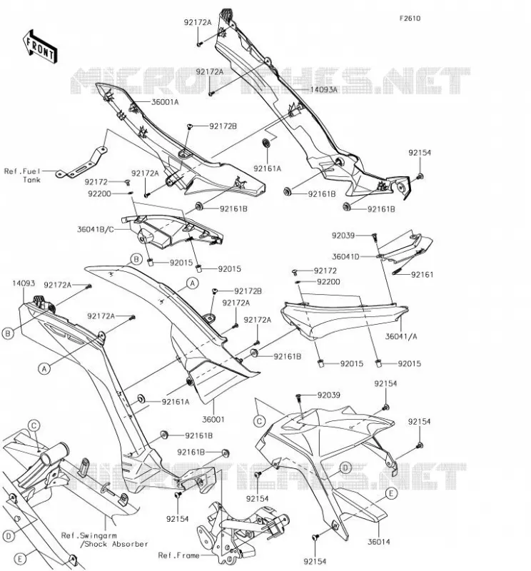 SIDE COVERS - CHAIN COVER Kawasaki MOTOS 125 2018 Z125 PRO  BR125JJS