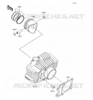 CYLINDER   PISTON  voor Kawasaki Z125 PRO 2018
