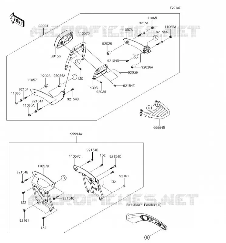 ACCESSORY(Passenger Backrest) Kawasaki MOTOS 650 2018 VULCAN S CAFE  EN650EJF