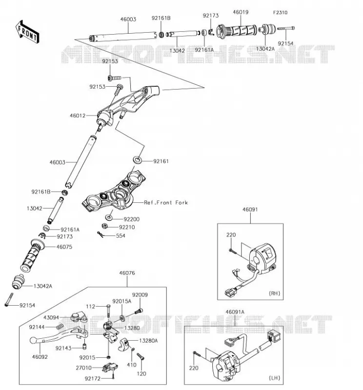 HANDLEBAR Kawasaki MOTOS 650 2018 NINJA 650  EX650JJF