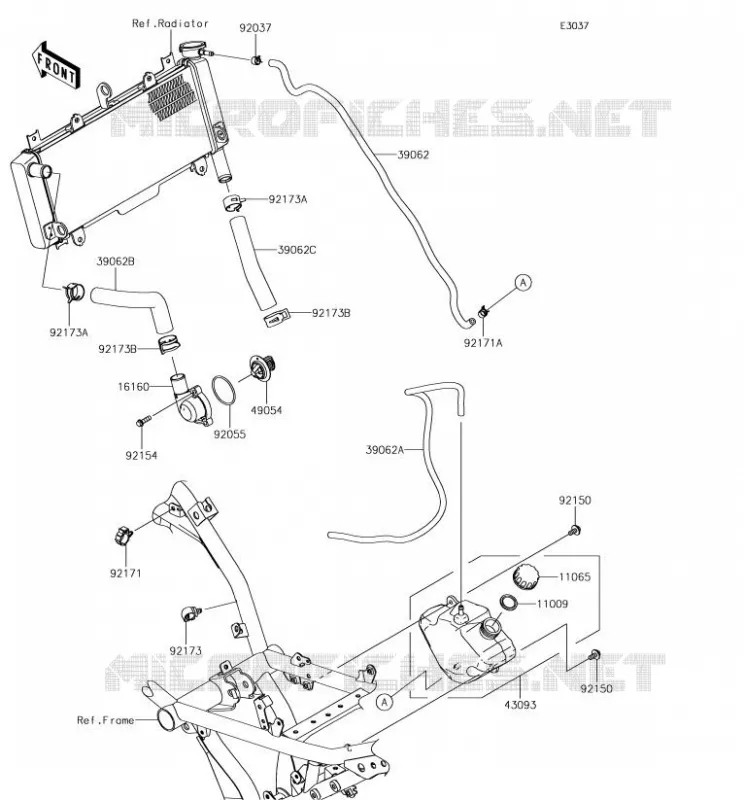 WATER PIPE Kawasaki MOTOS 650 2018 NINJA 650  EX650JJF