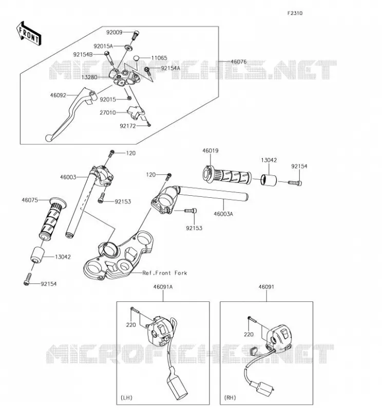 HANDLEBAR Kawasaki MOTOS 400 2018 NINJA 400  EX400GJFA