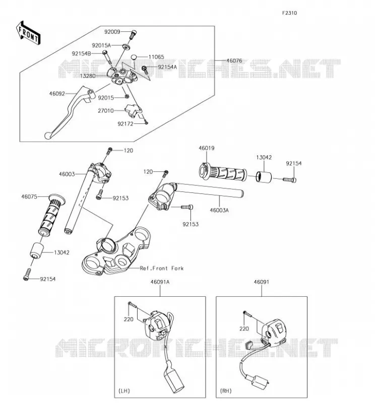 HANDLEBAR Kawasaki MOTOS 400 2018 NINJA 400  EX400GJF