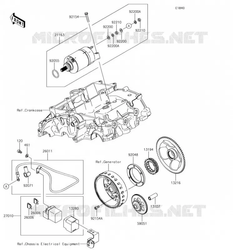 STARTER MOTOR Kawasaki MOTOS 400 2018 NINJA 400  EX400GJF