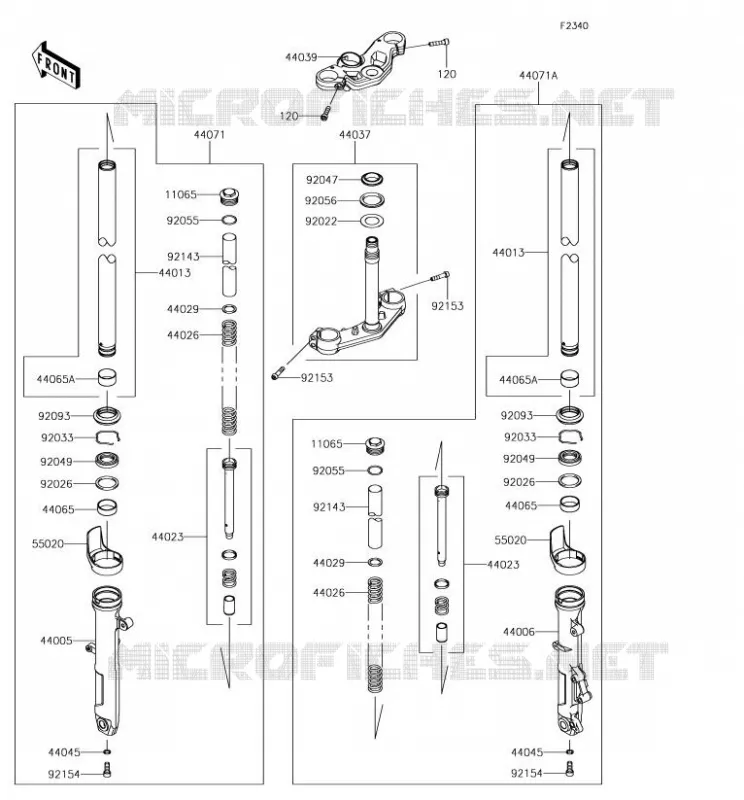 FRONT FORK Kawasaki MOTOS 400 2018 NINJA 400  EX400GJF