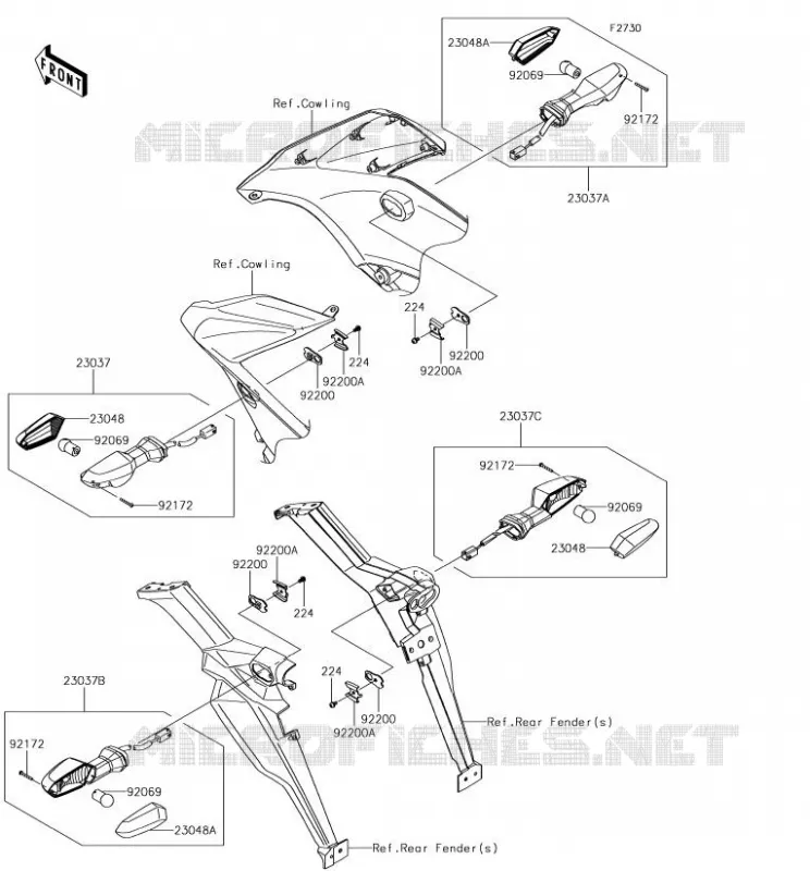 INDICATORS Kawasaki MOTOS 650 2018 VERSYS 650  KLE650FJF