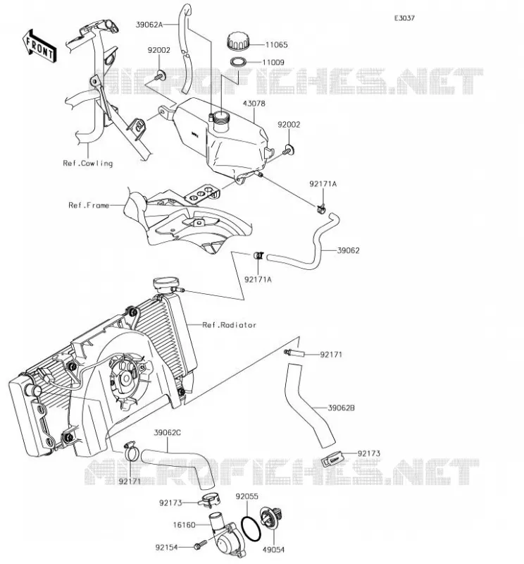 WATER PIPE Kawasaki MOTOS 650 2018 VERSYS 650  KLE650FJF