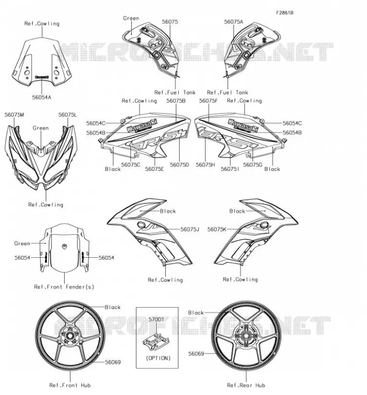 DECALS(Green)(FHFA) Kawasaki MOTOS 650 2018 VERSYS 650  KLE650FJF