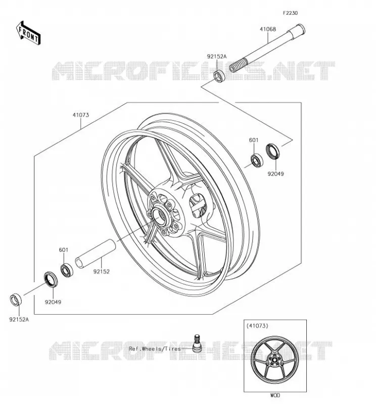 FRONT HUB Kawasaki MOTOS 650 2018 VERSYS 650  KLE650FJF