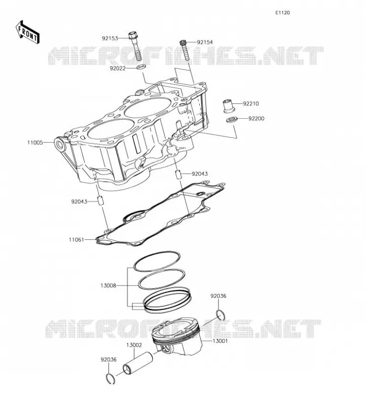 CYLINDER - PISTON  Kawasaki MOTOS 650 2018 VERSYS 650  KLE650FJF