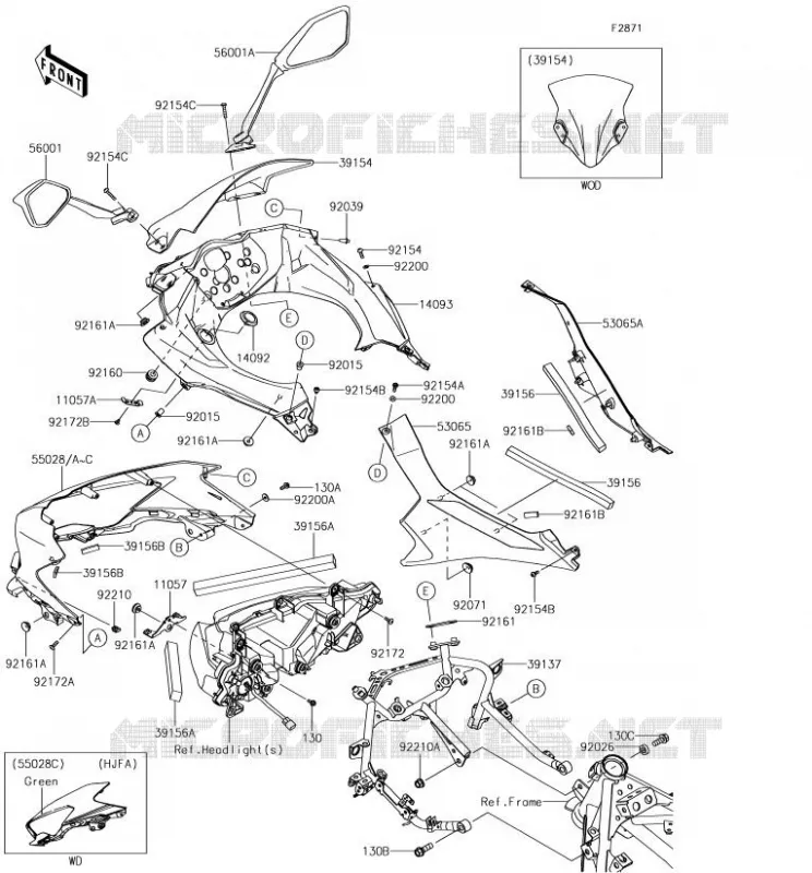 COWLING Kawasaki MOTOS 400 2018 NINJA 400  EX400HJF