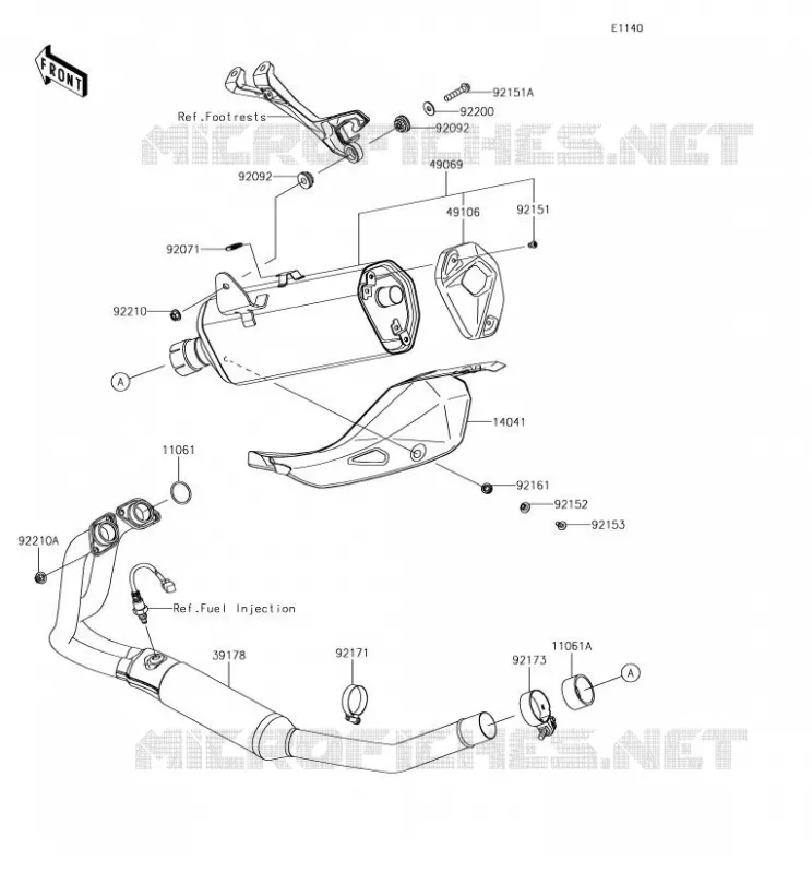EXHAUST Kawasaki MOTOS 400 2018 NINJA 400  EX400HJF