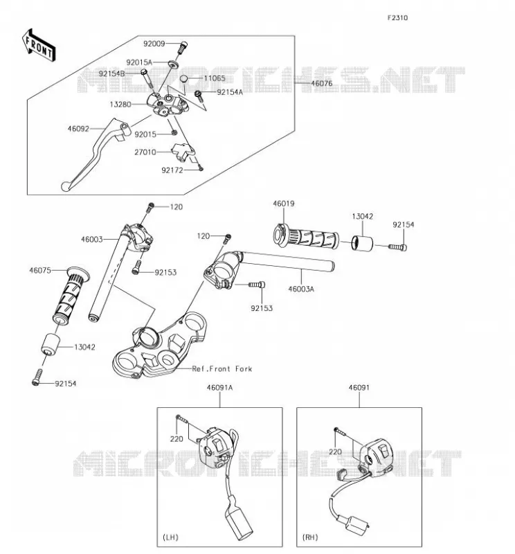HANDLEBAR Kawasaki MOTOS 400 2018 NINJA 400  EX400HJF